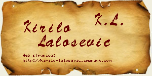 Kirilo Lalošević vizit kartica